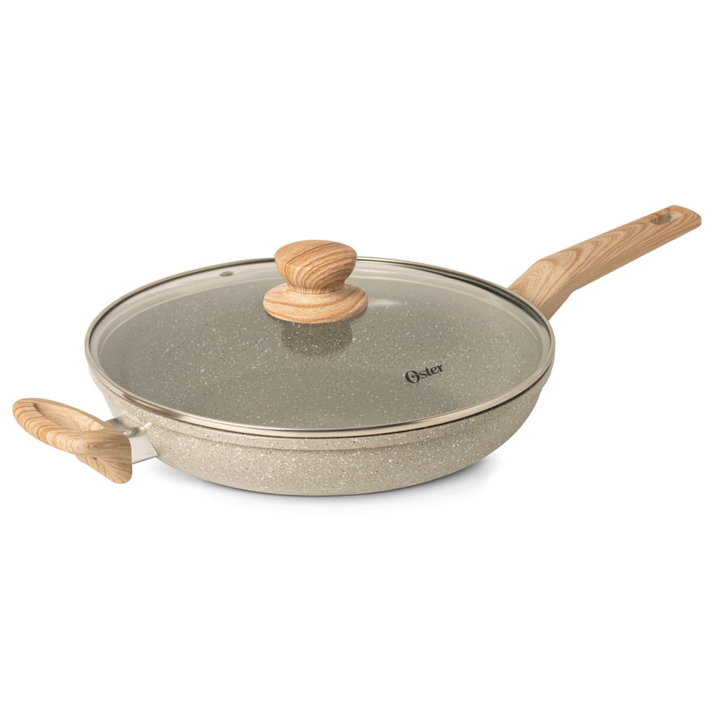 Panela Wok C Tampa 5,5l Cerâmica Marble Edition Cinza Oster