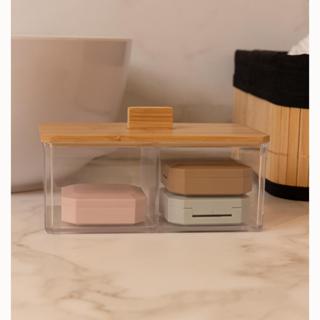 Caixa Organizadora Tampa Bambu My Box 16x9,5x8 Poliestireno em Oferta na Shopee