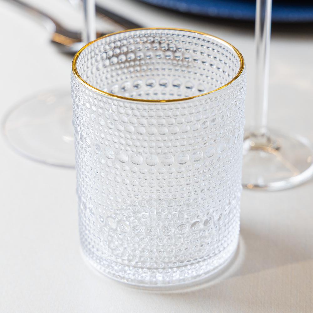 Copo Wolff Dots com Fio de Ouro 340ml Vidro