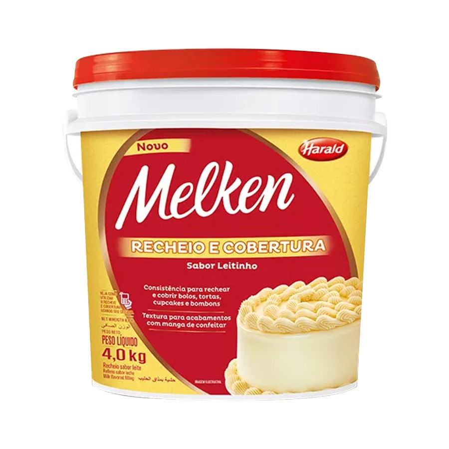Recheio E Cobertura Melken Sabor Leitinho Balde 4kg Harald em Oferta na Shopee