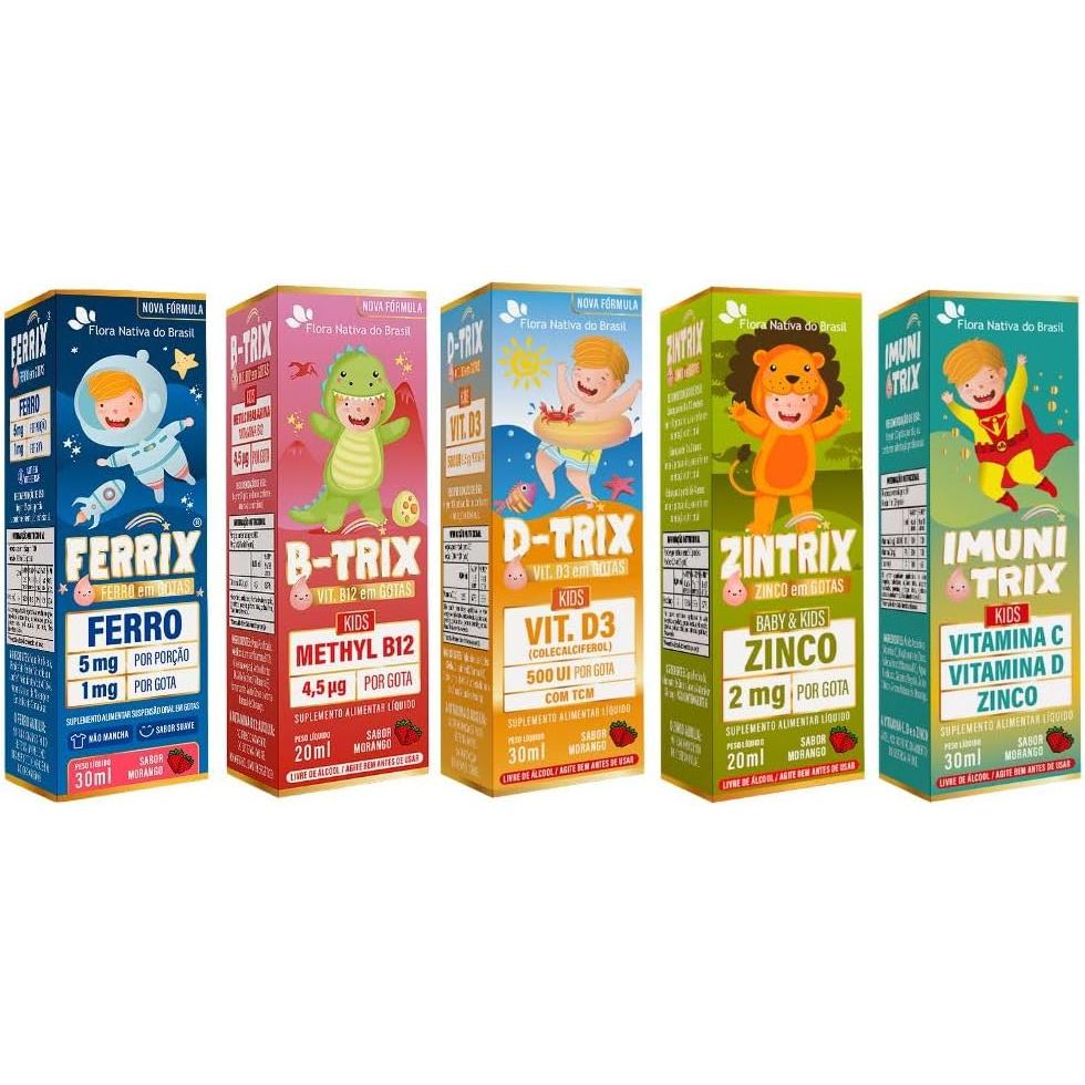 Ferrix + B-Trix + D-Trix + Zintrix + Imunitrix - Flora Nativa