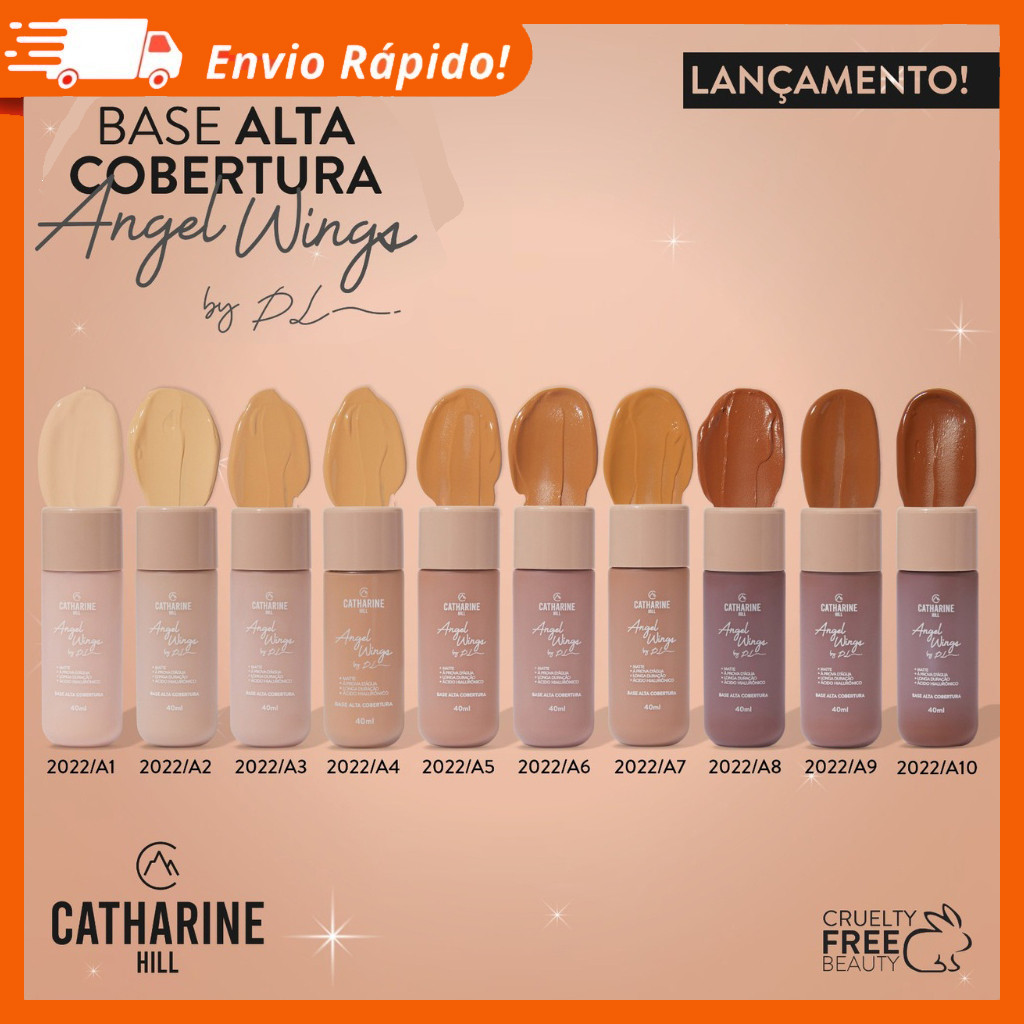Base Líquida Alta Cobertura Pri Lessa Catharine Hill A Prova Dágua Matte 40ml