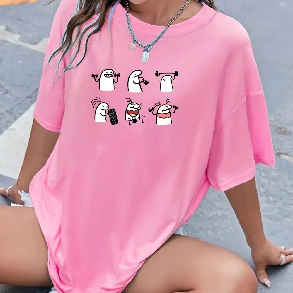 Camiseta Oversized Feminina Treino Crossfit Personalizada Fofa Maromba Academia Harajuku Korean