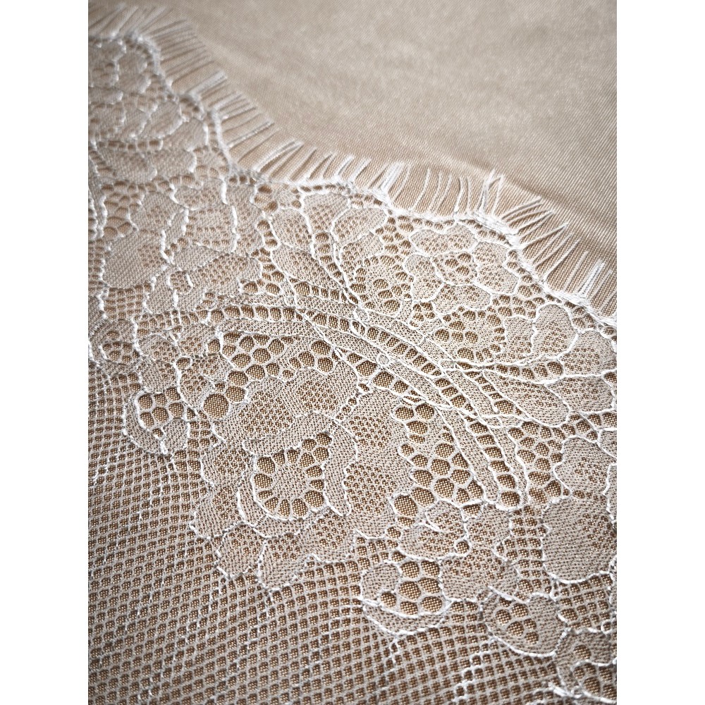Bico de Renda Chantilly 3mts x 20Cm de Largura Off-white