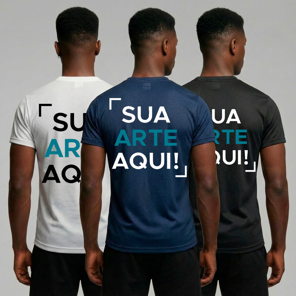 Kit 3 Camiseta Dry Fit Estampada Respirável Personallzada UV