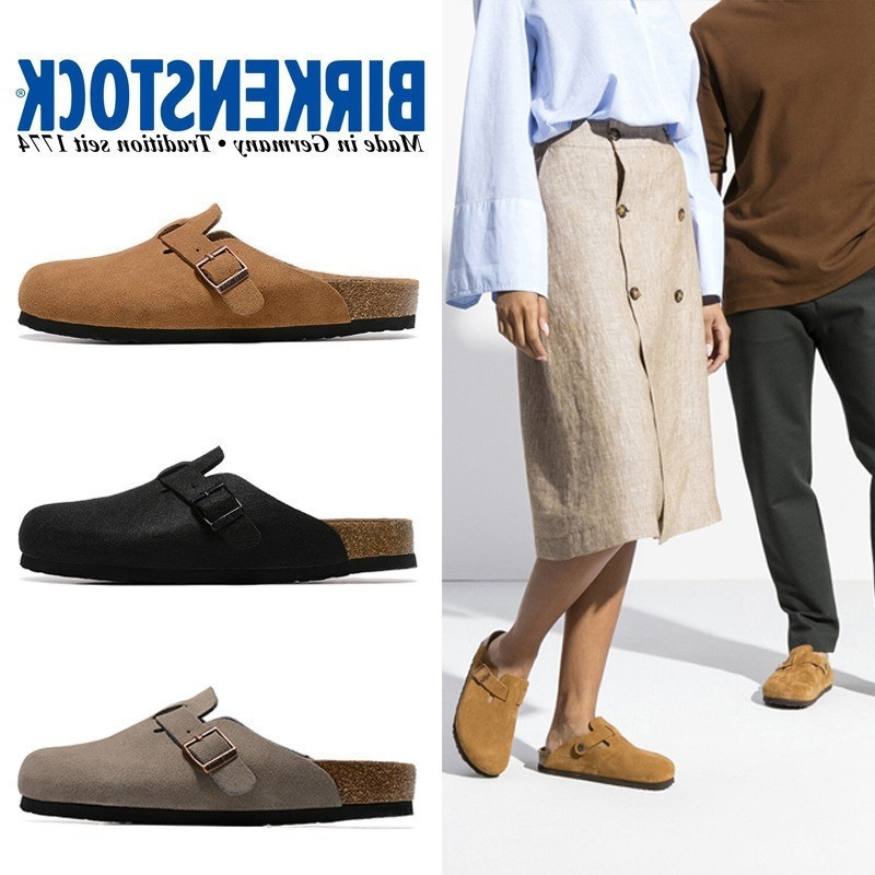 Sandálias Birken Masculinas E Femininas Chinelos De Couro Cortiça Meia JQ7T