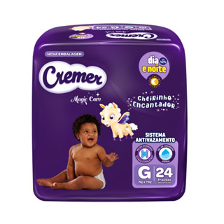 Pack 1x Fralda Cremer Magic Care Jumbo Tamanho G 24un (Total 24un) – 7 a 11kg- Elásticos suaves em Oferta na Shopee