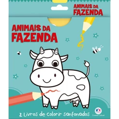 Livro Animais da fazenda - 2 livros de colorir sanfonados