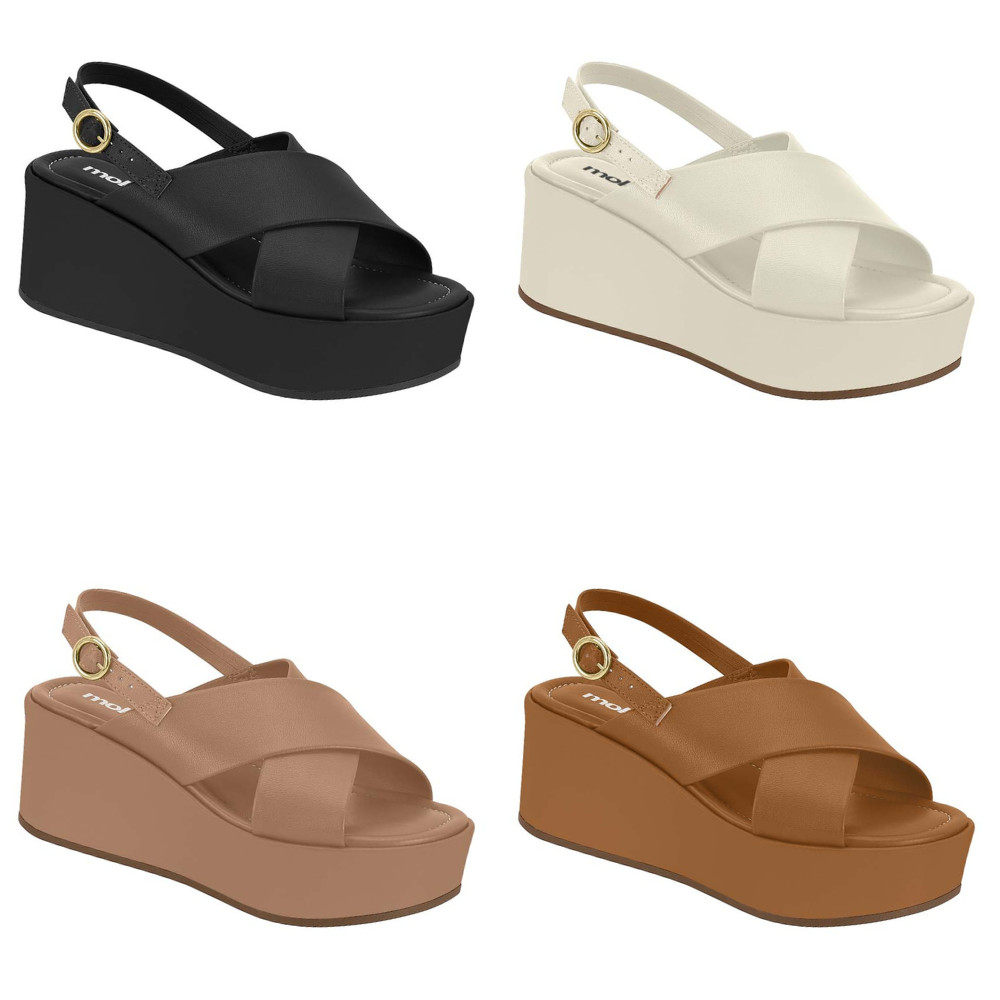 Moleca Sandália Tamanco Feminino Plataforma Confortável