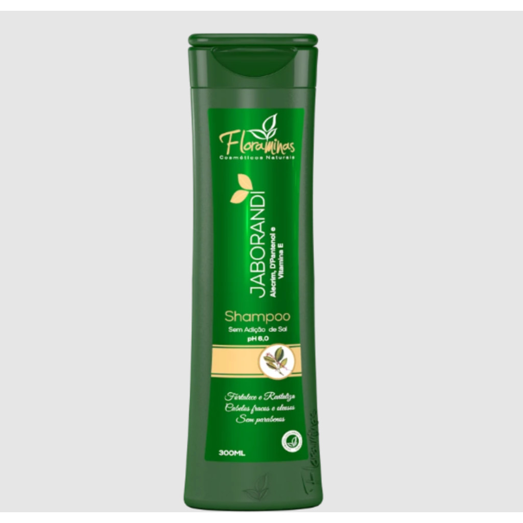 Shampoo Jaborandi, Alecrim, D’Pantenol e vitamina E FloraMinas 300 ml em Oferta na Shopee