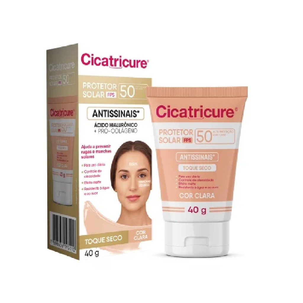 Cicatricure Protetor Solar Antissinais FPS50 Cor Clara 40g