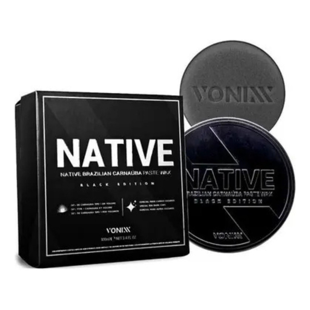 Cera Cristalizadora Native Black Wax Carnauba Preta Vonixx em Oferta na Shopee