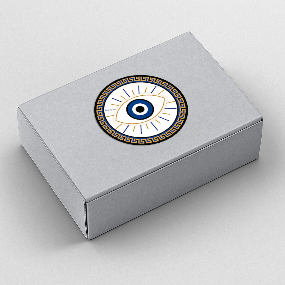 20 Etiqueta Adesiva Vinil Olho Grego Mão de Fátima para Artesanato à Prova d'Água