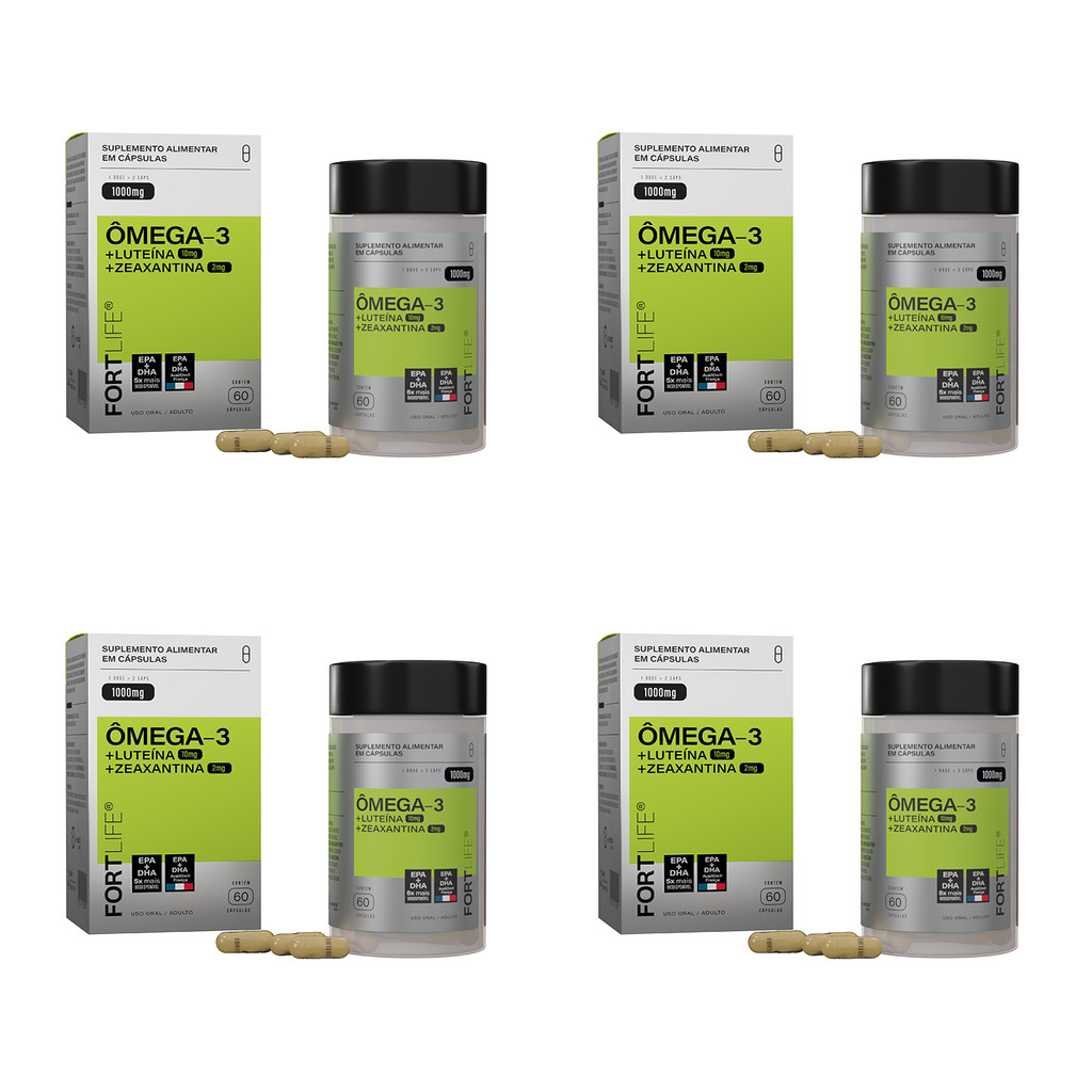 Kit 4 Und Ômega-3 + Luteína + Zeaxantina 1000mg 60 Cápsulas