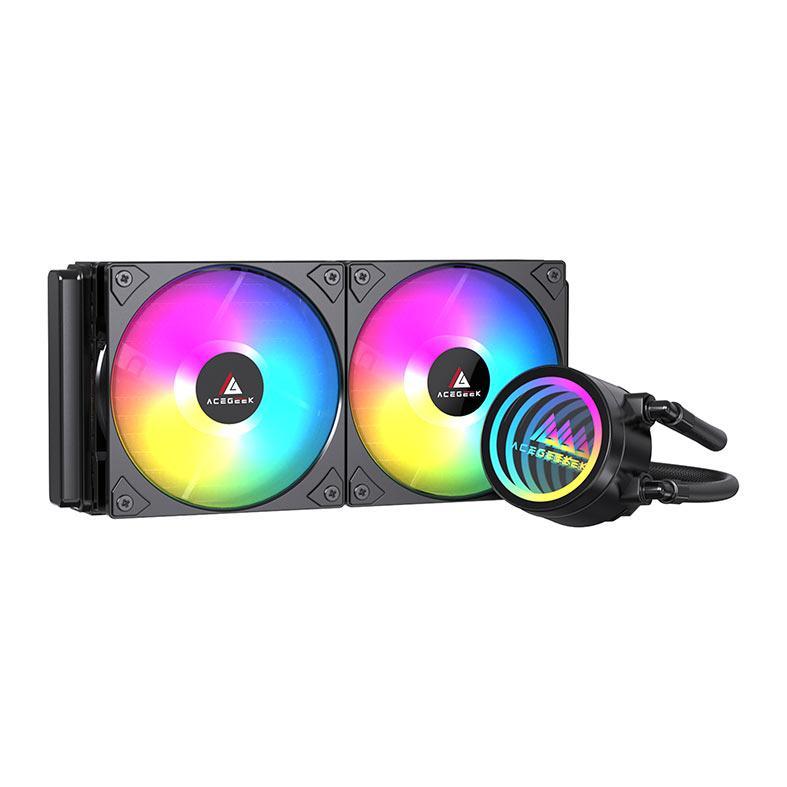 Water Cooler Acegeek FrostWorld, ARGB, 240mm, Preto, AG-FROSTWORLD240-BK em Oferta na Shopee