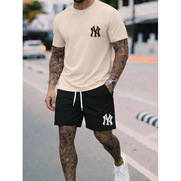 Kit Camisa Lisa Algodão Short Tac Tel Minimalista Casual Academia Treino Malha Premium