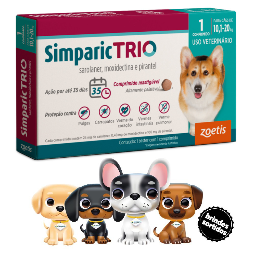 Simparic Trio Cães 24Mg C/ 1 Comprimido + Surpresa em Oferta na Shopee