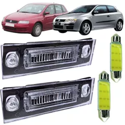 KIT LANTERNA LUZ DE PLACA FIAT STILO 2002 A 2010 PAR COM LÂMPADAS LED 12V ILUMINAÇÃO