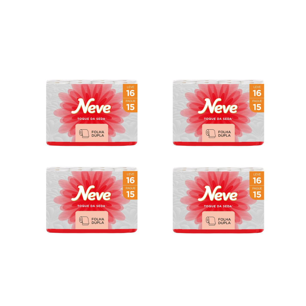 Papel Higiênico Neve Folha Dupla 16 Rolos - Fardo 4x16