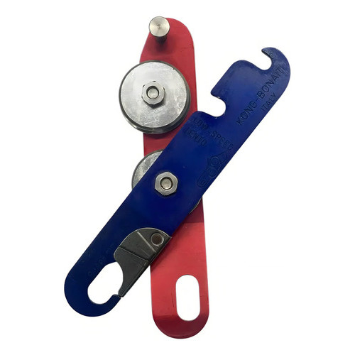 Descensor Alumínio Kong Bonaiti Azul Vermelho Para Corda 9-12mm