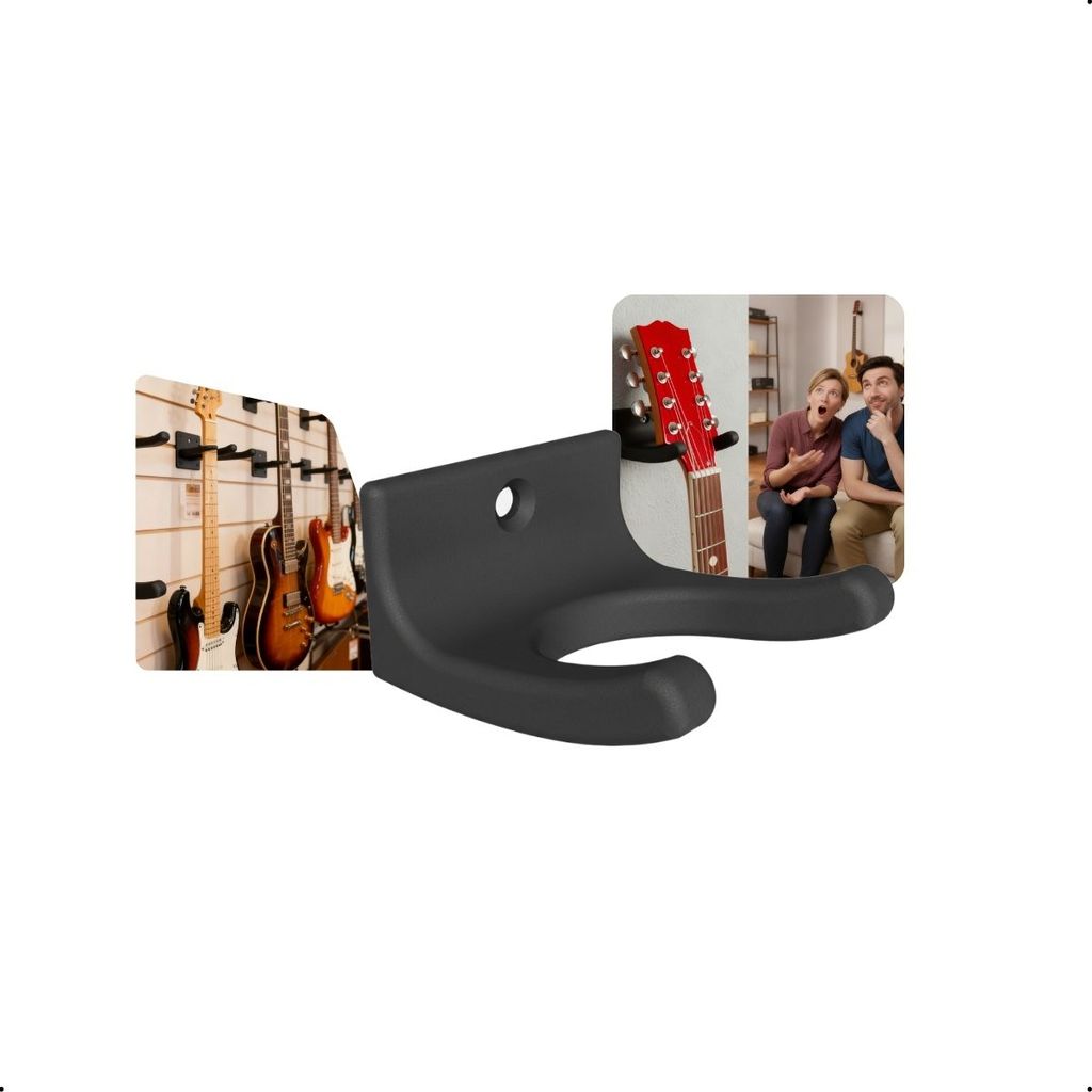 Suporte De Parede Para Instrumentos Musicais Guitarra Baixo Ukulele Em Material Reforçado
