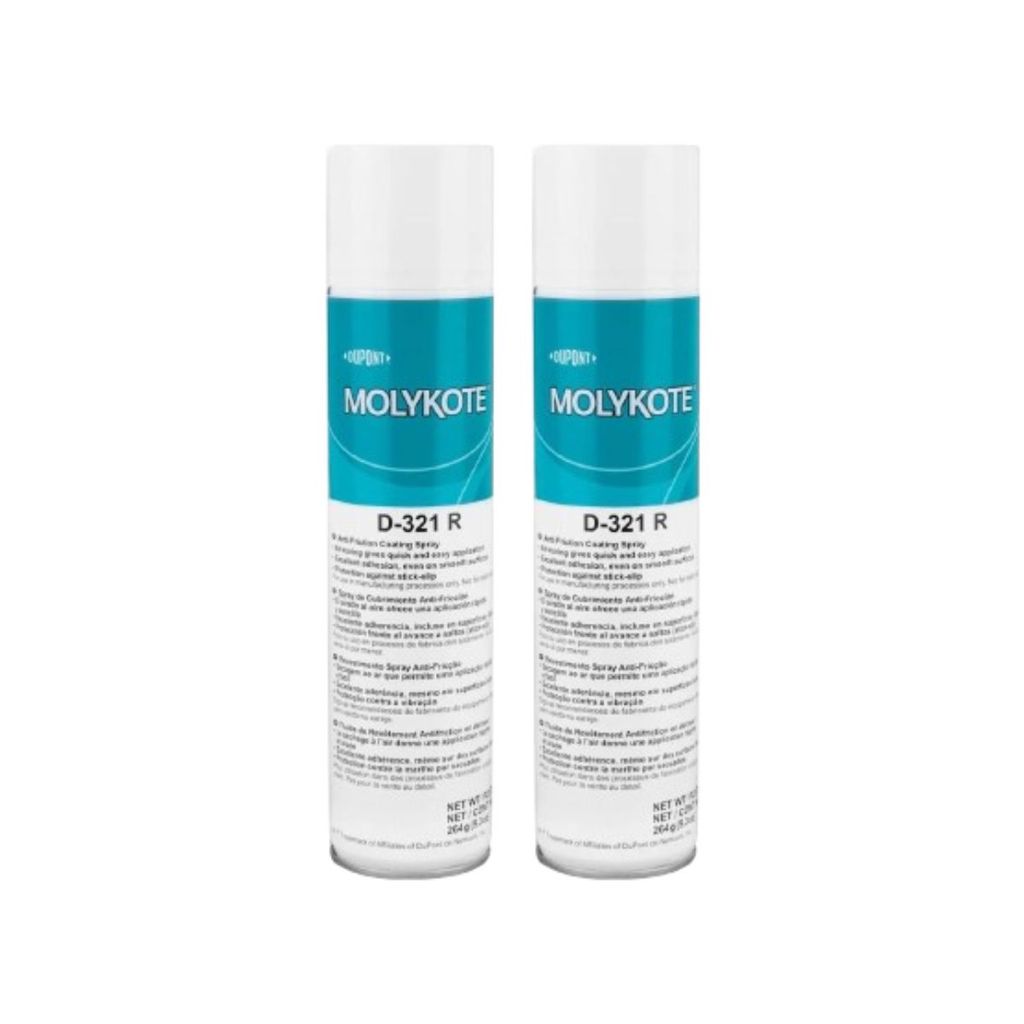 Kit 2 Molykote D-321R Spray Dupont 400Ml Lubrificante Industrial Proteção Contra Desgaste