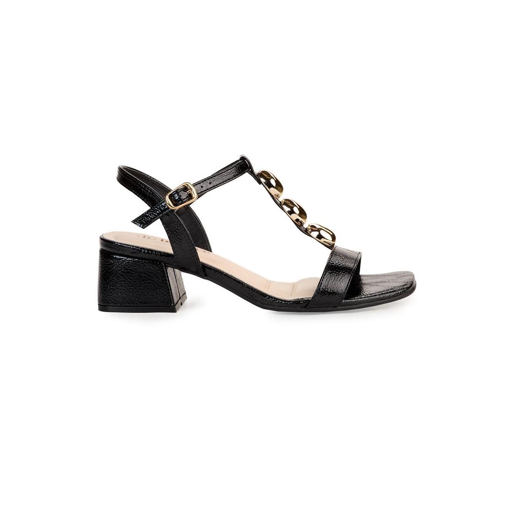 Sandália Bebecê Salto Bloco Tiras Enfeites Gotas em Oferta na Shopee