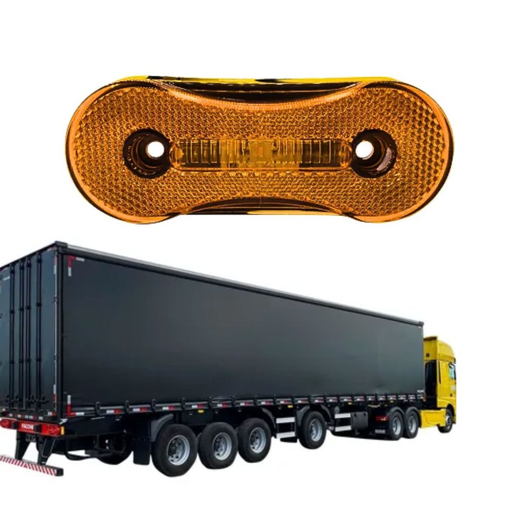 LANTERNA LATERAL BAÚ CARRETA PARA FACCHINI DELIMITADORA SIDELIGTH ÂMBAR 24VCOM CABO ORIGINAL ASPOCK
