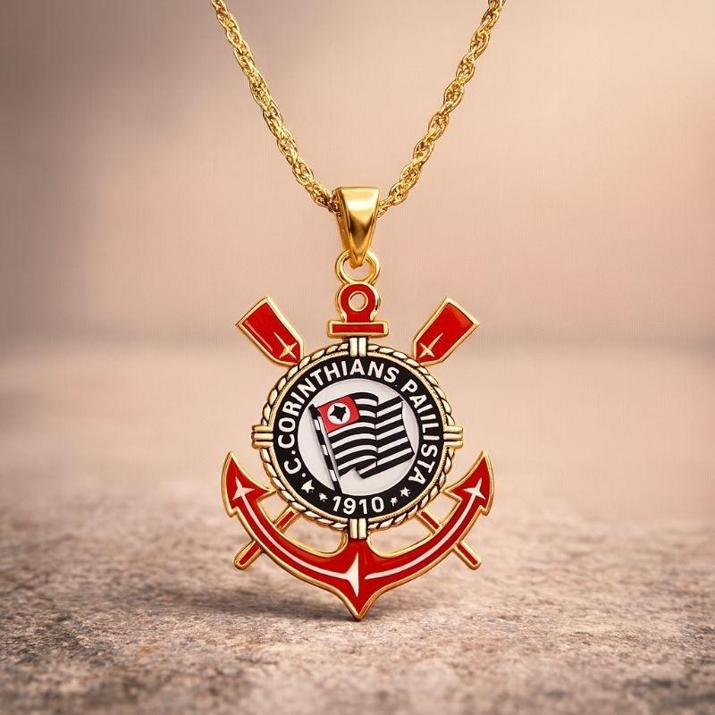 Colar Corinthians Folheado com Pingente Escudo Oficial Masculino/Feminino Presente Torcedor em Oferta na Shopee