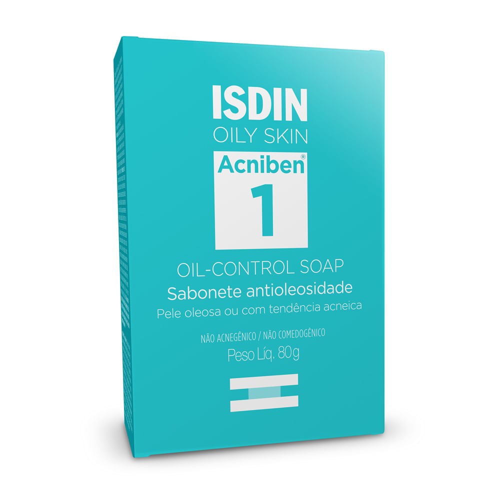 Sabonete em Barra Isdin Oily Skin Acniben 1 Antioliosidade Oil Control Soap 80g em Oferta na Shopee