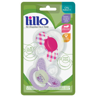 Kit Chupeta Lillo Dia e Noite Tamanho 2 Silicone 6+ Meses Menina 2 Unidades em Oferta na Shopee