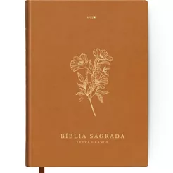Bíblia Sagrada | Letra Grande | NVI | Capa Dura | Floral Laranja