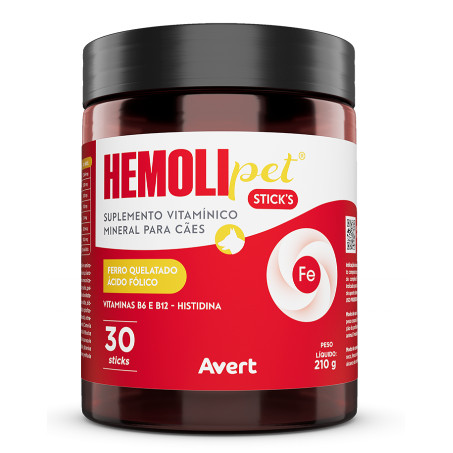 Hemolipet Sticks 30 Palitos Vitamínicos Para Cães com Anemia e Falta De Minerais - Envio Imediato