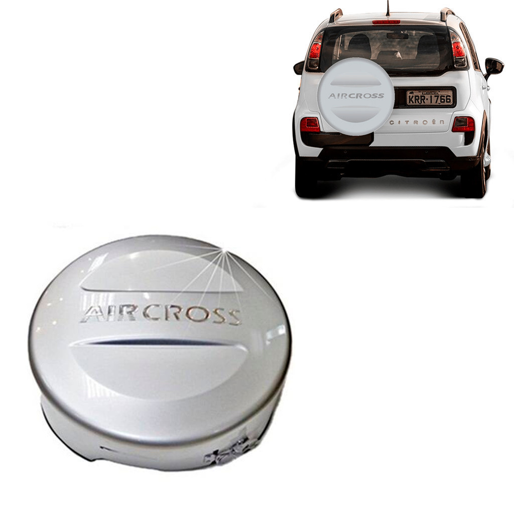 CAPA DE ESTEPE RIGIDA COM CADEADO PARA CITROËN AIRCROSS 2015/2017 ARO 14/15/16 COR CINZA ALUMUNIUM
