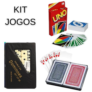 KIT 3 Jogos - UNO, Dominó e Baralho