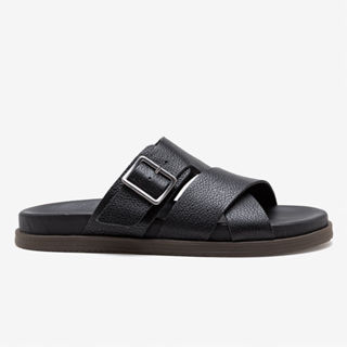 Sandália Masculina Dock Couro Preto em Oferta na Shopee