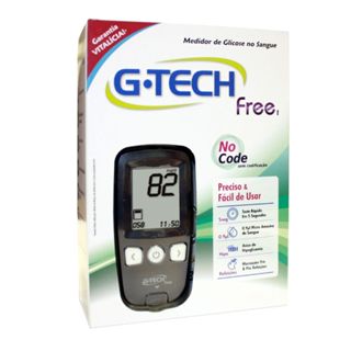 Kit Medidor De Glicose G Tech Free com 10 Tiras + 10 Lancetas + 1 Lancetador em Oferta na Shopee