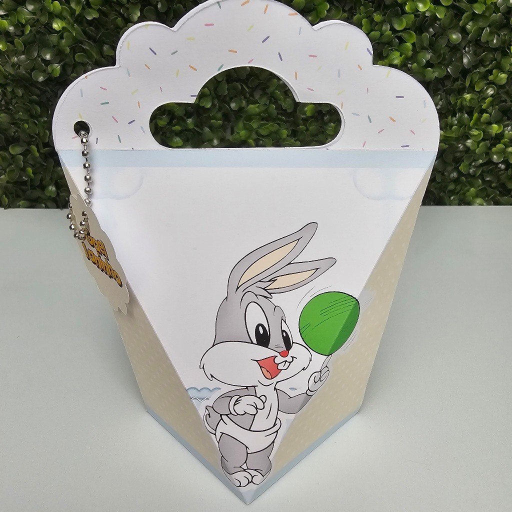 Caixa Coração BABY LOONEY TUNES AZUL  - Personalizados - Festa infantil - Aniversário - LembrancinhA
