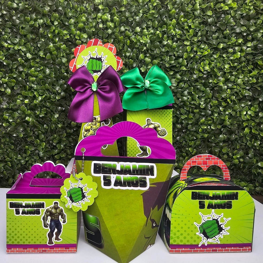 Kit Caixa Montada HULK - Personalizados - Festa infantil - Aniversário - Lembrancinha