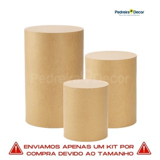 Kit Trio Cilindros Festa P, M, G Decoração Em Mdf pronta entrega em Oferta na Shopee