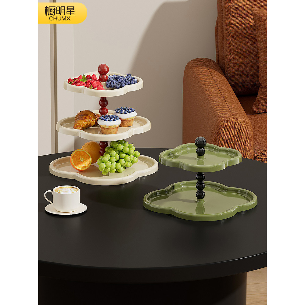 Prato de frutas doméstico de três camadas, mesa de centro para sala de estar, requintado, alto valor, chá da tarde, lanc