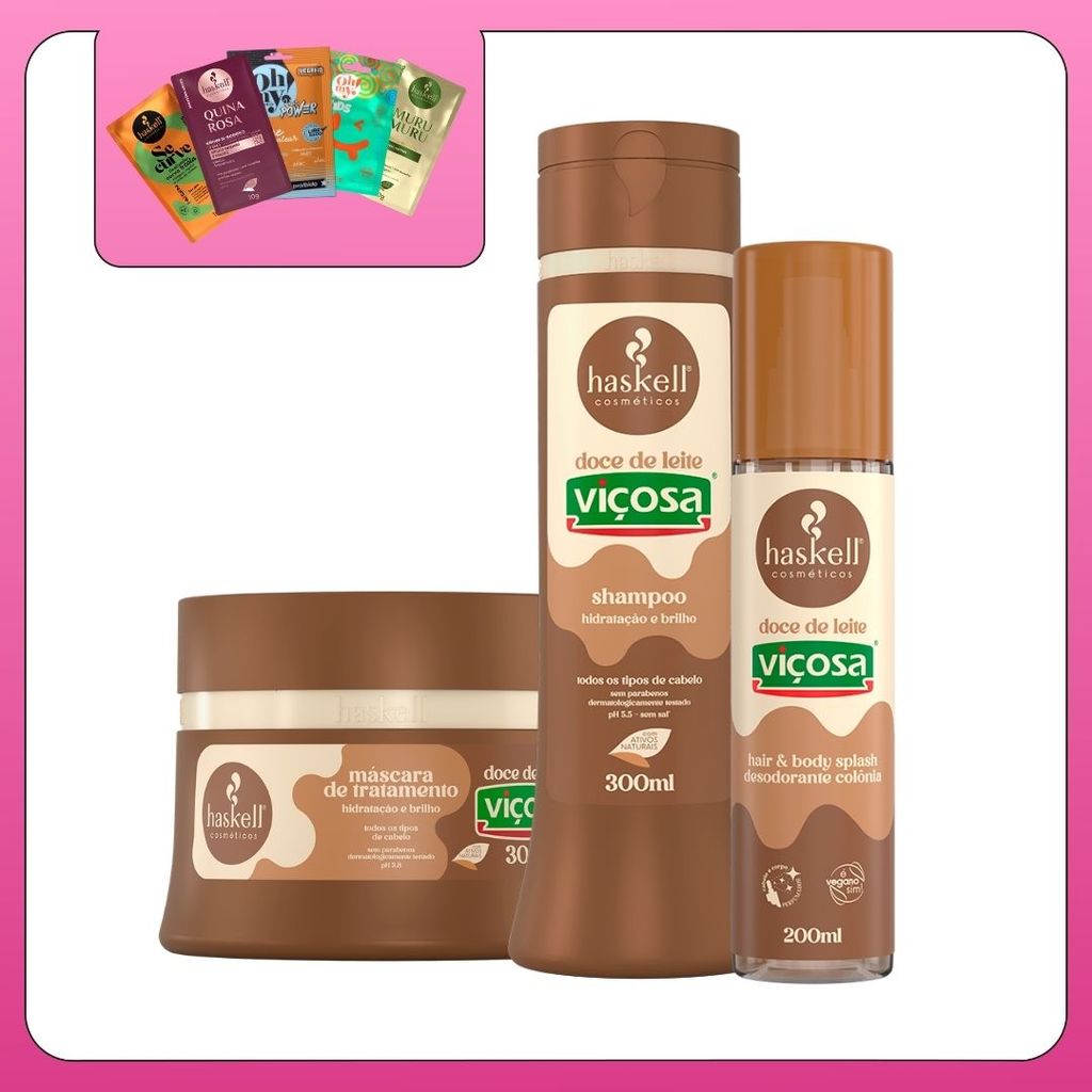 Kit Hidratação Capilar + Body Splash Doce de Leite Haskell