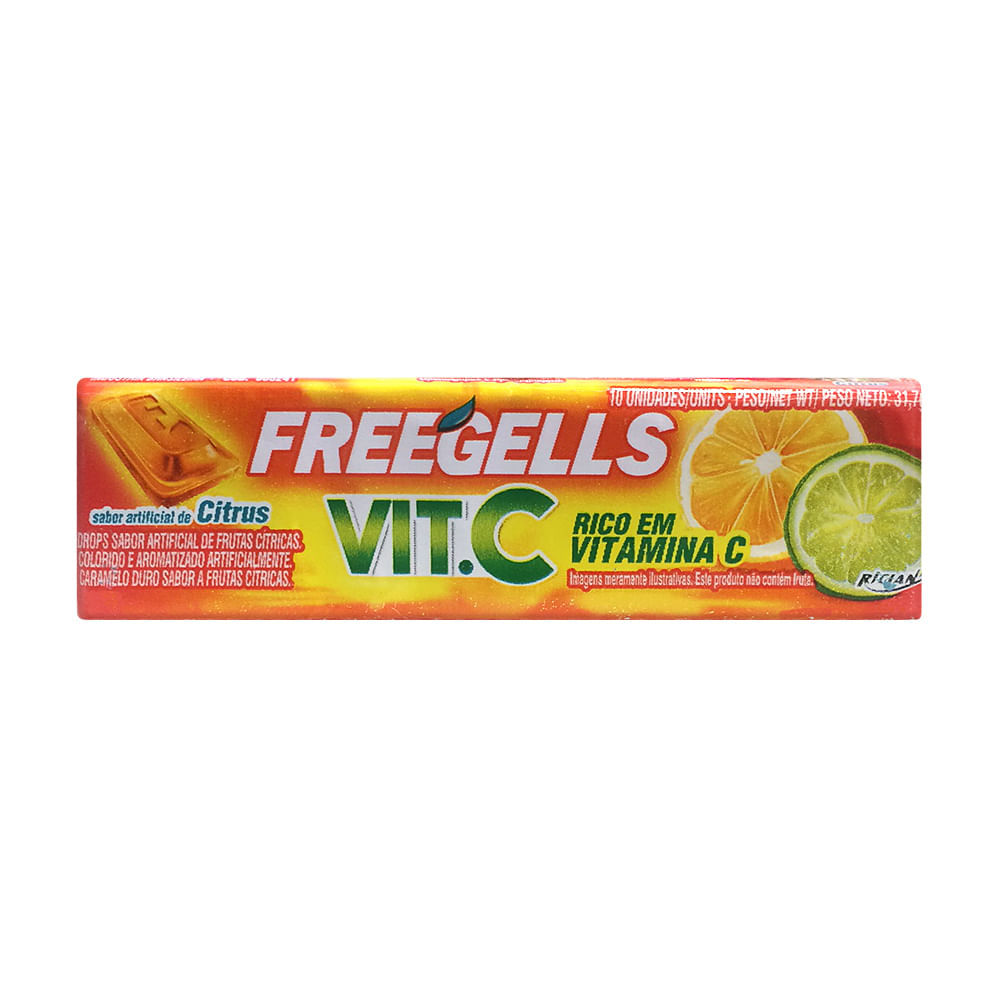 Drops Freegells Vit C Citrus com 31,7g em Oferta na Shopee