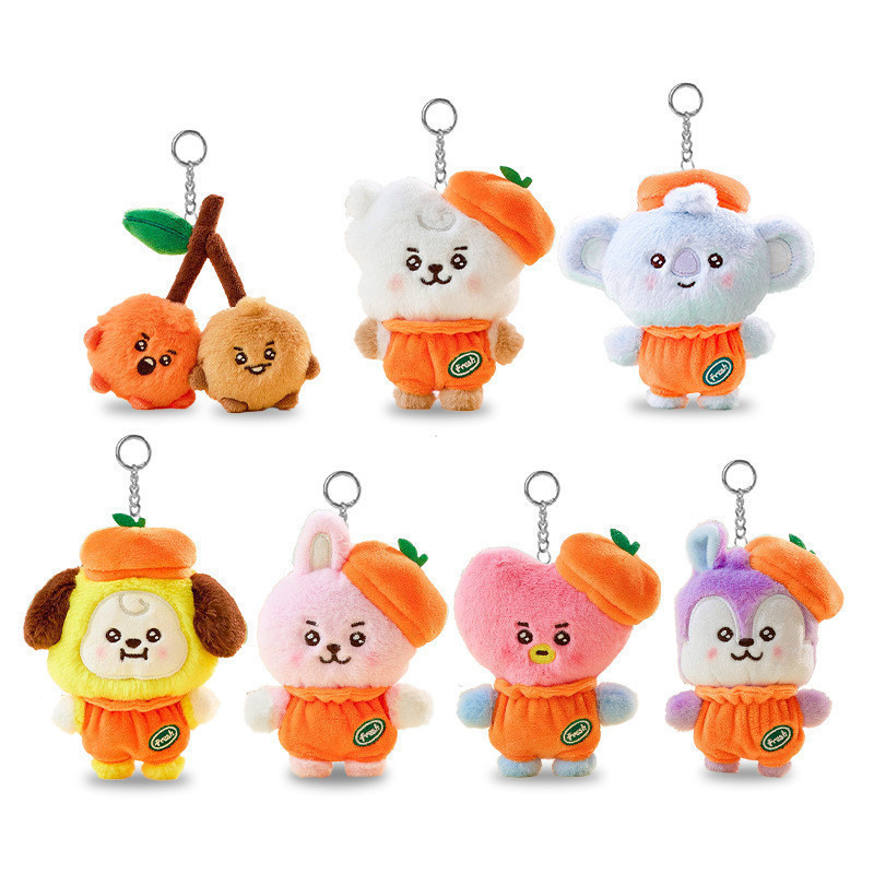Brinquedo de Pelúcia Laranja da Série Samsung Bt21, Brinquedo Pendente de Desenho Animado Fofo, Acessório Pa