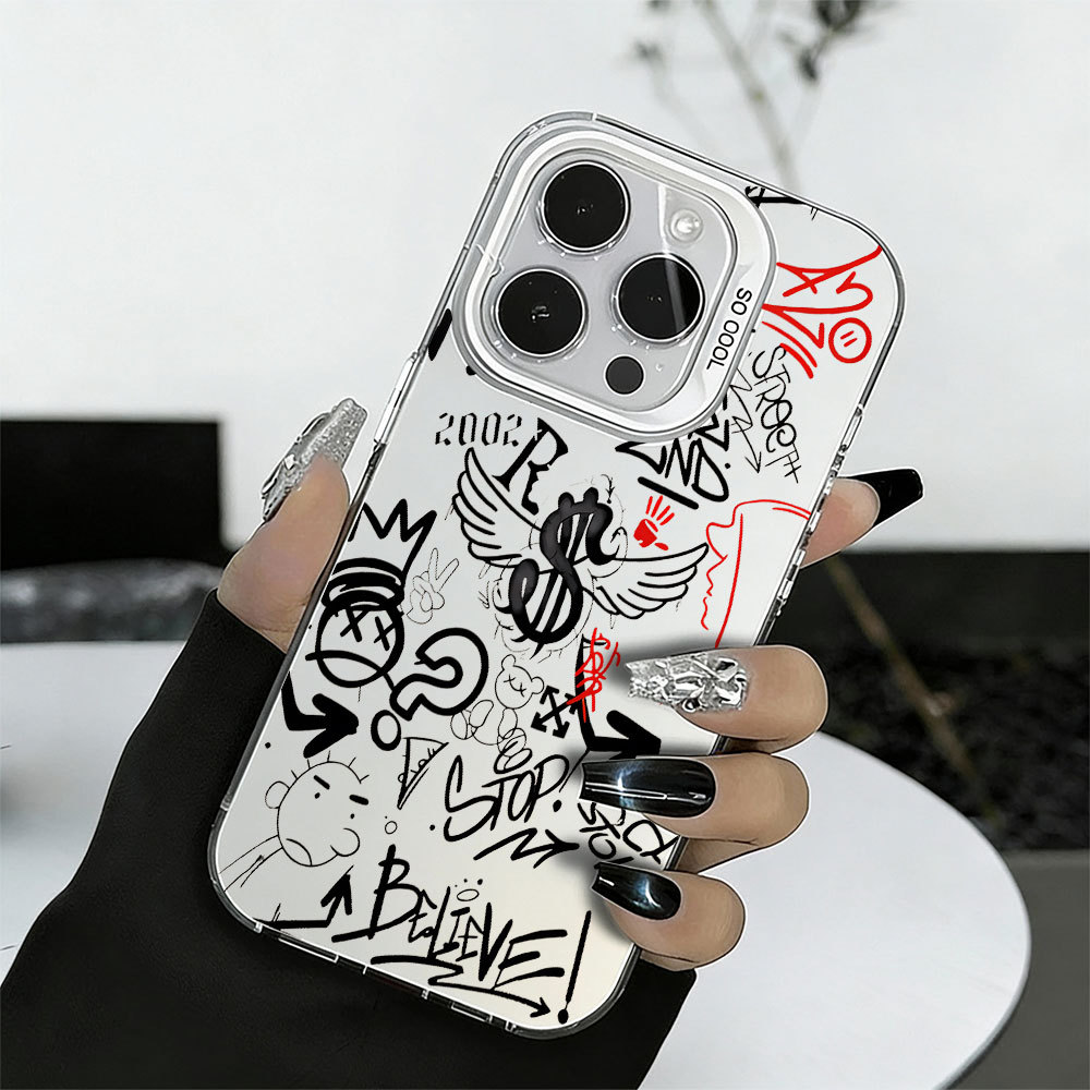 Capinha Capa iPhone Capinha iPhone Capinhas diferentes Espelho Grafite Vermelho Preto Para 17 16 15 14 13 12 11 Pro Max