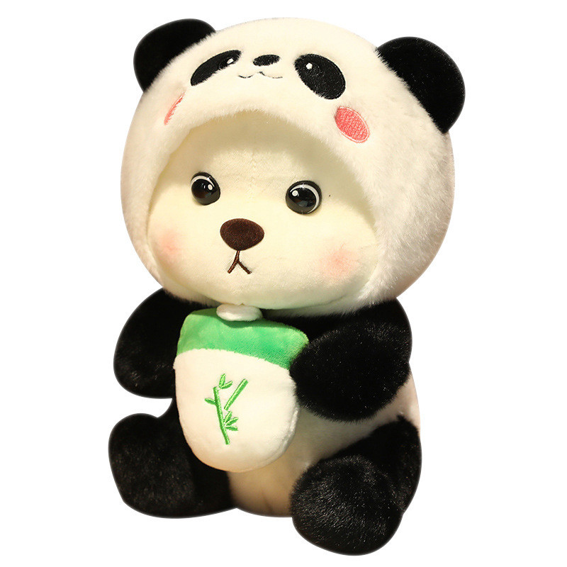 Bonito Vestir-Se Leite Chá Urso Brinquedo De Pelúcia Macio Camisola Boneca Crianças Festival Presente De Aniversário Dec