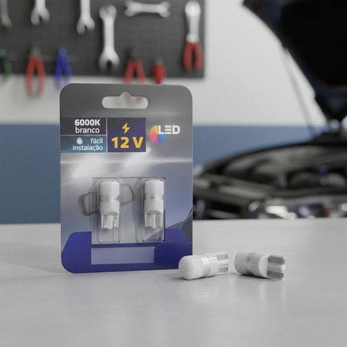 Par De Lâmpadas Led T10/w5w Pingo Branco Shocklight Oferta