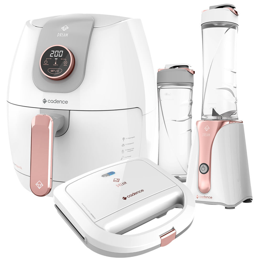 Kit Cadence Dream Rosé Gold - Fritadeira - Blender – Sanduicheira em Oferta na Shopee
