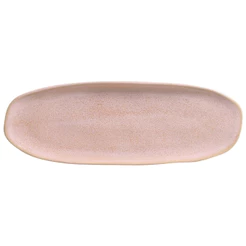 Travessa Oval Rasa Grande Orgânico Litchi 36 x 13Cm Porto Brasil