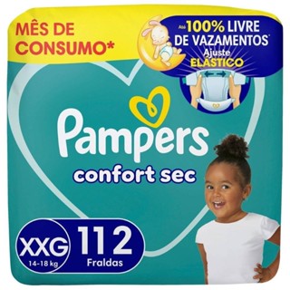 Fralda Pampers Confsec Jumbo Xxg 112 Unidades em Oferta na Shopee